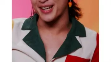 Rupauls Drag Race S18 Mandy Mango Colorblock Crop Pocket Shirt worn by (Mandy Mango) in RuPaul's Drag Race (S18)