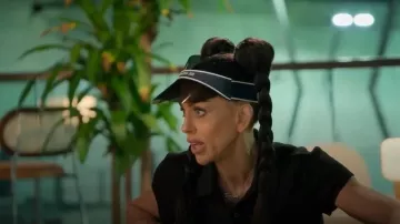 Dior Eyewear DiorClub V1U Perspex and Cotton-blend Jacquard Visor worn by (Maria Cozamanis) as seen in Members Only: Palm Beach (S01E01)