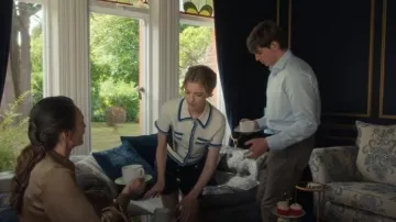 Maje Terry knit cardigan worn by Beatrice Garton (Holly Sturton) as seen in Sanctuary: A Witch's Tale (S02E02)