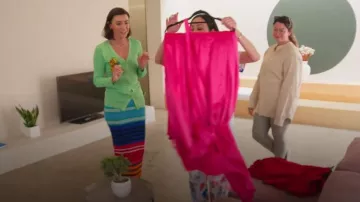 Zankov Elise V-Neck Pointelle Knit Cardigan worn by Bronwyn Newport as seen in The Real Housewives of Salt Lake City (S06E15)