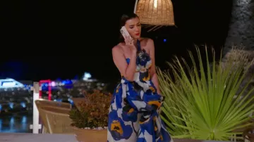 Carolina Herrera Floral-Print Pleated Silk Ball Skirt worn by Bronwyn Newport) as seen in The Real Housewives of Salt Lake City (S06E15)