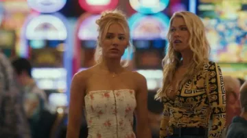 Windsor Call Me Cutie Lace Up Floral Eyelet Corset Top worn by Ainsley Norris (Michelle Randolph) as seen in Landman (S02E08)