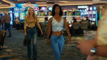 Versace Black Leather Medusa Embellished Tribute Tote worn by Angela Norris (Ali Larter) as seen in Landman (S02E08)