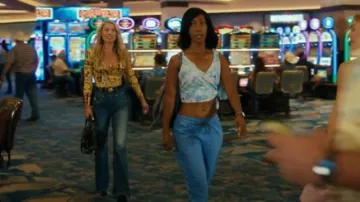 Ganni Goddi Jeans worn by Angela Norris (Ali Larter) as seen in Landman (S02E08)