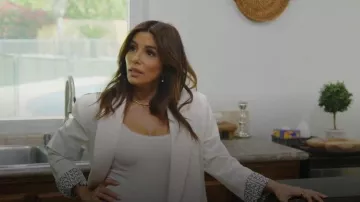 Frame The Mesh Trim Tank worn by Eva Longoria as seen in Celebrity IOU (S11E02)