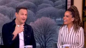 Zimmermann Rebellion Striped Knit Polo Shirt worn by Sunny Hostin as seen in The View on January 5, 2026