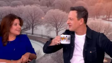 Billy Reid Savoy Waxed Suede Workshirt worn by Josh Charles as seen in The View on January 5, 2026