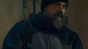 Stranger Things S05 Jim Hopper Leather Jacket used by Jim Hopper (David Harbour) as seen in Stranger Things (S05E08)