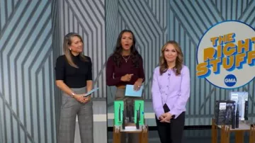 Kira Grace High Waist Wide Leg Pants worn by Ginger Zee as seen in Good Morning America on January 2, 2026