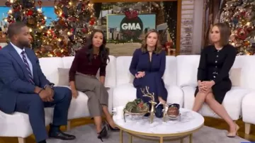 Me + Em Zip Neck Maxi Dress worn by Mary Bruce as seen in Good Morning America on January 2, 2026