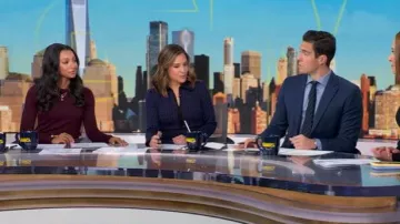 Zara Basic Plain Knit Jumper worn by Malika Andrews as seen in Good Morning America on January 2, 2026