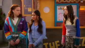 Alice + Olivia Weezy Mixed Media Straight Leg Jeans worn by Jade Castillo (Carmen Sanchez) as seen in Electric Bloom (S01E16)