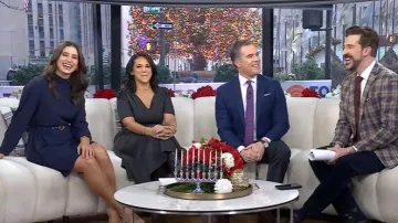 See by Chloe Purple Mock Neck Dress worn by Angie Lassman as seen in Today on January 2, 2026