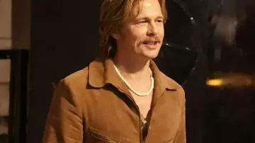 The Adventures Of Cliff Booth 2026 Brad Pitt Suede Jacket worn by Cliff Booth (Brad Pitt) as seen in The Adventures of Cliff Booth