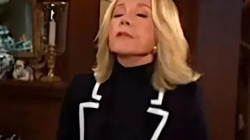 Nikki Newman’s Black and White Contrast Trim Knit Blazer as seen in The Young and the Restless