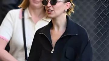 Jimmy Kimmel Live show Erin Doherty Oversized Black Jacket