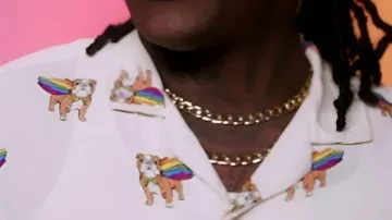 Rupauls Drag Race S18 Vita VonTesse Starr Dog Rainbow Cape Shirt worn by Self - Host (RuPaul) in RuPaul's Drag Race