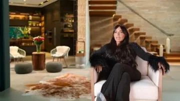 Saint Laurent Tribute Leopard Platform Heels worn by Taja Abitbol as seen in Members Only: Palm Beach (S01E03)