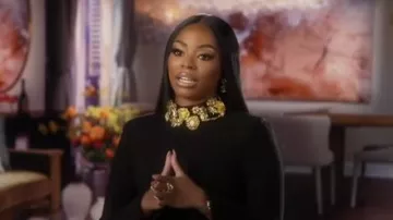 Cinq à Sept Ebby Goldtone Brooches Minidress worn by Keiarna Stewart as seen in The Real Housewives of Potomac (S10E12)