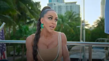 Luolinice Flower Earrings Daisy Floral Earrings worn by Maria Cozamanis as seen in Members Only: Palm Beach (S01E03)