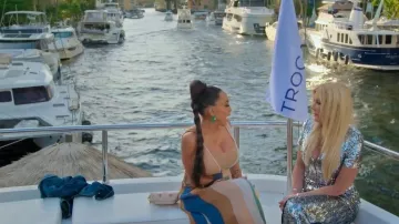 Louis Vuitton Monogram Giant Bumbag Mini worn by Maria Cozamanis as seen in Members Only: Palm Beach (S01E03)