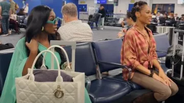 BP. Plaid Oversize Flannel Button Up Shirt worn by Monique Samuels as seen in The Real Housewives of Potomac (S10E13)