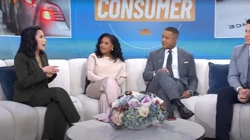 Reiss Lorna Drape Knitted Top worn by Sheinelle Jones as seen in Today on January 6, 2026