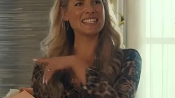 Leopard Printed Blouse worn by Angela Norris (Ali Larter) as seen in Landman (S01)
