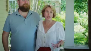 Free People Free Est Loren Button Up Blouse worn by Erin Napier as seen in Home Town (S10E01)