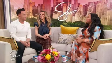 Momoni Milton Pants in Burgundy Multicolored Pants worn by Lauren Pesce as seen in Sherri on January 5, 2026