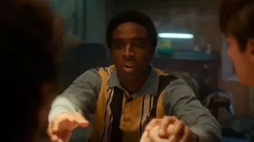 Cross Colour Vintage Polo Top worn by Lucas Sinclair (Caleb McLaughlin) as seen in Stranger Things (S05E08)