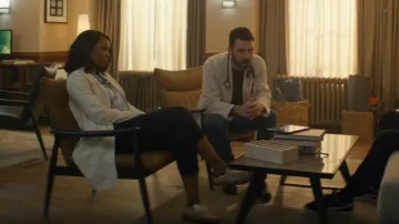 Maje Metallic Leather Sneakers worn by Dr. Carol Pierce (Tamberla Perry) as seen in Brilliant Minds (S02E11)