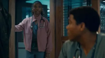 Figs Sydney Scrub Jacket worn by Dr. Ericka Kinney (Ashleigh LaThrop) as seen in Brilliant Minds (S02E11)