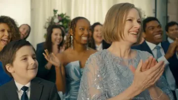 Adrianna Papell Womens Beaded Mermaid Gown worn by Shauna (Allison Hossack) as seen in Brilliant Minds (S02E11)