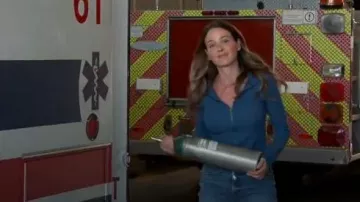 Free People We The Free Brunch Girl Zip Up worn by Paramedic Lyla 'Lizzie' Novak (Jocelyn Hudon) as seen in Chicago Fire (S14E07)