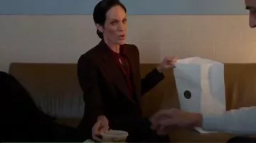 Mango Satin Finish Flowy Shirt worn by Annette Davis (Annabeth Gish) as seen in Chicago Fire (S14E07)