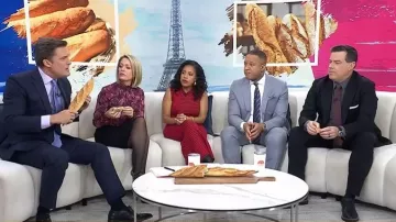 Jupe-pull longue en laine et cachemire côtelée Harbison de Harlem's Fashion Row, portée par Sheinelle Jones dans l'émission Today le 7 janvier 2026.