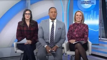 Derek Lam 10 Crosby Mock Neck Puff Sleeve Blouse worn by Dylan Dreyer as seen in Today on January 7, 2026