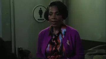 Rag & Bone Aubrey Floral Print Button Up Top worn by Barbara Howard (Sheryl Lee Ralph) as seen in Abbott Elementary (S05E09)