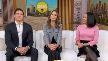 Alice + Olivia Porla Collared Sweater worn by Stephanie Ramos as seen in Good Morning America on January 6, 2026