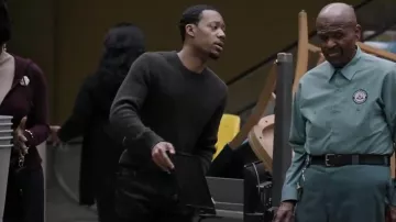 Mango Fine Rib Knit Cotton Crewneck Sweater worn by Gregory Eddie (Tyler James Williams) as seen in Abbott Elementary (S05E09)