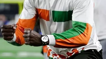 Sweatshirt worn by Michael Irvin in Michael Irvin & Pat McAfee GET HYPED for Miami's Cotton Bowl win over Ohio State ???? | ESPN CFB