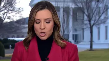 Ted Baker Evigna Wrap Coat worn by Mary Bruce as seen in Good Morning America on January 7, 2026