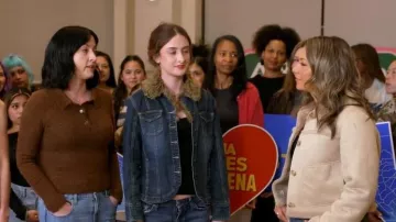 Le Jean Astra Faux Suede Shearling Jacket worn by Ginger Zee as seen in Good Morning America on January 7, 2026