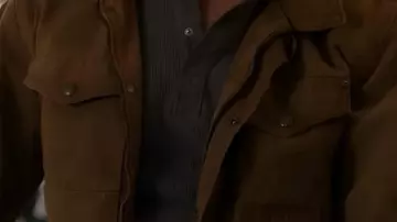 Brown Jacket worn by Nick (Michele Morrone) in Subservience