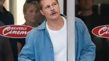 The Adventures Of Cliff Booth 2026 Brad Pitt Blue Jacket used by Cliff Booth (Brad Pitt) as seen in The Adventures of Cliff Booth