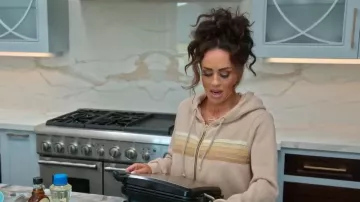 Aviator Nation 5-Stripe Zip Hoodie worn by Maria Cozamanis as seen in Members Only: Palm Beach (S01E05)