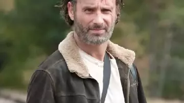 Rick Grimes Rugged Brown Suede Trucker Jacket as seen in The Walking Dead