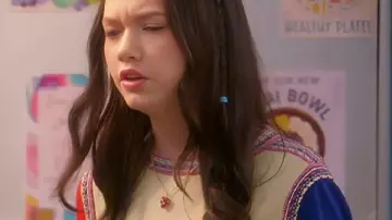 Electric Bloom S01 Ruby Marino Colorblock Sweater worn by Tulip (Ruby Marino) as seen in Electric Bloom (S01)