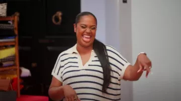 Mango Long Striped Knitted Dress worn by Brandi Milton as seen in Married to Medicine (S12E05)